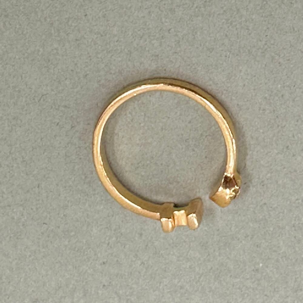 Coach H initial gold tone cubic zirconia open cuff stackable ring - Picture 6 of 11